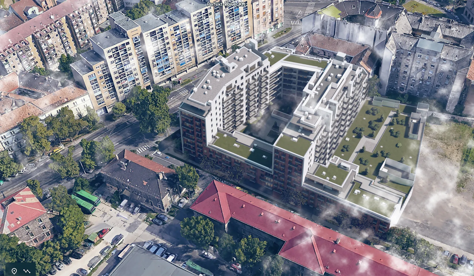Exterior visualisation of Haller Corner for the brownfield support section